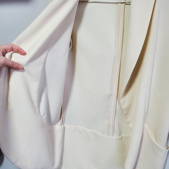 WILFRED Aritzia Chevalier Blazer Open Front Crepe Shawl Collar Cream Women's 0 - Picture 7 of 14